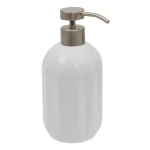 Ceramiczny dozownik do mydła z reliefowym wzorem Colorama 450 ml, biały - 5five