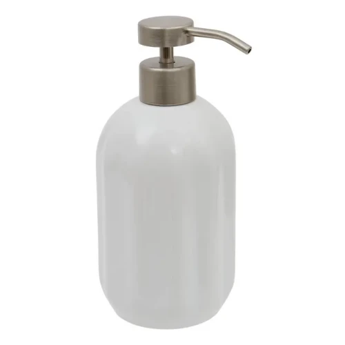 Ceramiczny dozownik do mydła z reliefowym wzorem Colorama 450 ml, biały - 5five