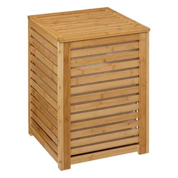 Drewniany kosz na pranie 65L z bambusa, naturalny - 5five