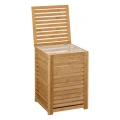 Drewniany kosz na pranie 65L z bambusa, naturalny - 5five