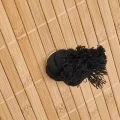 Okrągły kosz na pranie bambusowy 48 L, z czarnym workiem - 5five