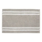 Dywanik łazienkowy w linie ze strukturą kuleczek 80 × 50 cm, taupe - 5five