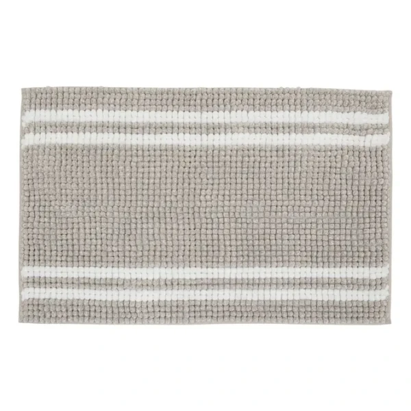 Dywanik łazienkowy w linie ze strukturą kuleczek 80 × 50 cm, taupe - 5five