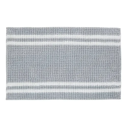 Dywanik łazienkowy w linie ze strukturą kuleczek 80 × 50 cm, szary - 5five
