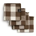 Serwetki materiałowe w kratkę Bettyhill 42x42 cm brąz Chocolate, 4-pak - Himla