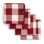 Serwetki materiałowe w kratkę Bettyhill 42x42 cm czerwone Ruby, 4-pak - Himla
