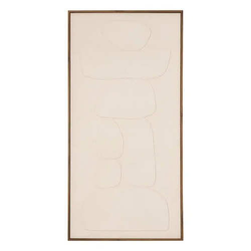 Obraz strukturalny z wypukłym wzorem na płótnie Roger 58x116 cm, kremowy - Atmosphera