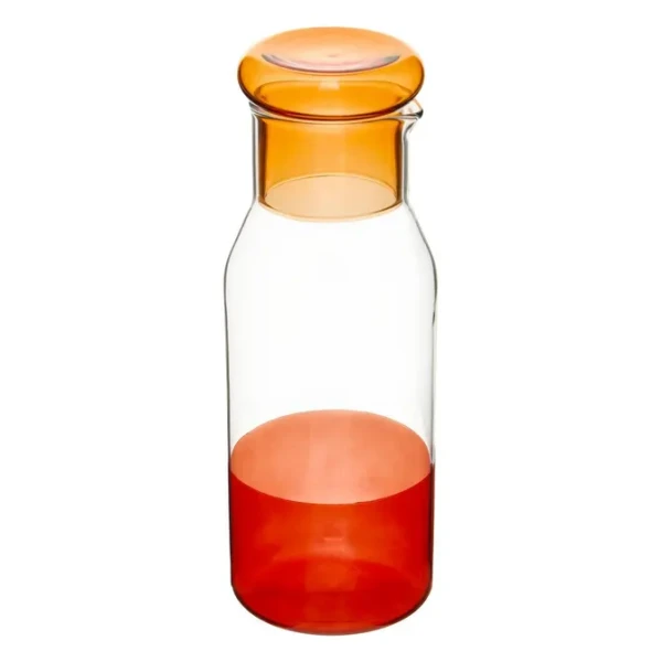 Kolorowa szklana karafka do wody z pokrywką Homy 860 ml, Amber - Atmosphera