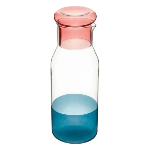 Kolorowa szklana karafka do wody z pokrywką Homy 860 ml, Blue Rose - Atmosphera