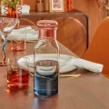 Kolorowa szklana karafka do wody z pokrywką Homy 860 ml, Blue Rose - Atmosphera