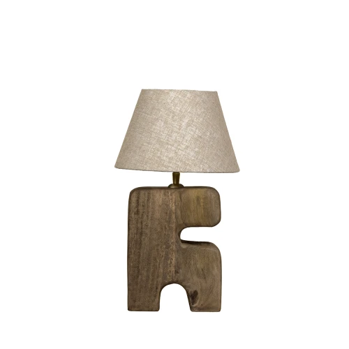 Designerska lampa stołowa drewniana L’Objet 25x25 cm - Bazar Bizar