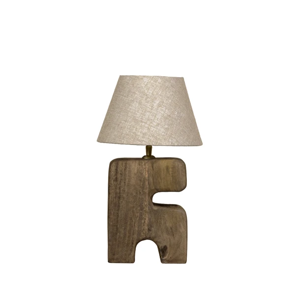 Designerska lampa stołowa drewniana L’Objet 25x25 cm - Bazar Bizar