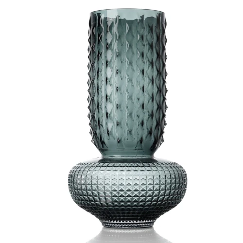 Szklany wazon dekoracyjny Sapphire Jewel 38 cm - Bazar Bizar