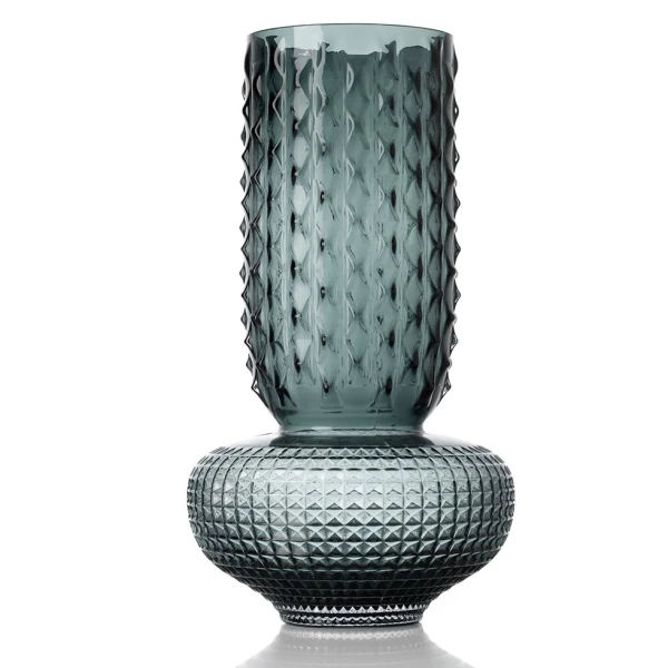 Szklany wazon dekoracyjny Sapphire Jewel 38 cm - Bazar Bizar