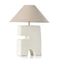 Designerska lampa stołowa z papier-mâché L’Objet 55x40 cm, biała - Bazar Bizar