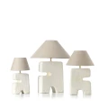 Designerska lampa stołowa z papier-mâché L’Objet 35x32 cm, biała - Bazar Bizar