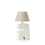 Designerska lampa stołowa z papier-mâché L’Objet 25x25 cm, biała - Bazar Bizar