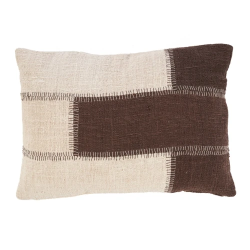 Poszewka dekoracyjna bawełniana patchworkowa z przeszyciami Cocoa 50x70 cm - Bazar Bizar
