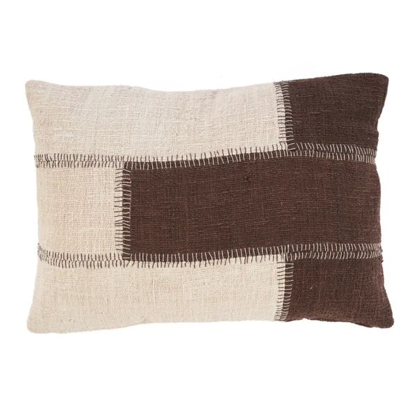 Poszewka dekoracyjna bawełniana patchworkowa z przeszyciami Cocoa 50x70 cm - Bazar Bizar
