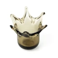 Szklany świecznik dekoracyjny w kształcie korony Crown - Bazar Bizar
