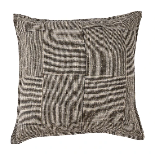 Lniana poszewka dekoracyjna patchworkowa Bloc Party 50x50 cm - Bazar Bizar