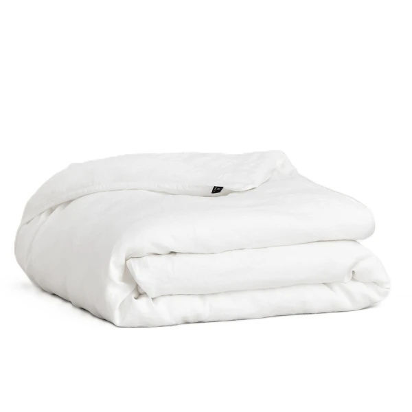 Pościel lniana poszwa na kołdrę 220x220 Sunrise White Premium - Himla
