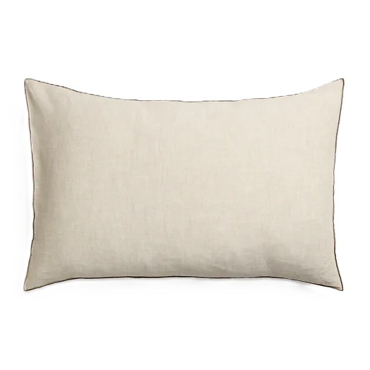 Lniana poszewka dekoracyjna z obszyciem overlock Sunshine 40x60 cm, Oatmeal - Himla