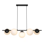 Lampa wisząca nad stół z 5 szklanymi kloszami Lilly, czarna - Nordlux