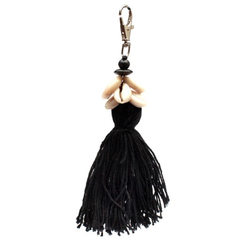 Brelok do kluczy Cowrie Tassel Black BAZAR BIZAR
