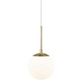 Lampa sufitowa Grant 15 w kolorze mosiądzu z białą szklaną kulą NORDLUX