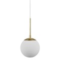 Lampa wisząca Grant 15 w kolorze mosiądzu z białą szklaną kulą NORDLUX