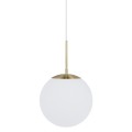 Lampa sufitowa Grant 25 w kolorze mosiądzu z białą szklaną kulą NORDLUX