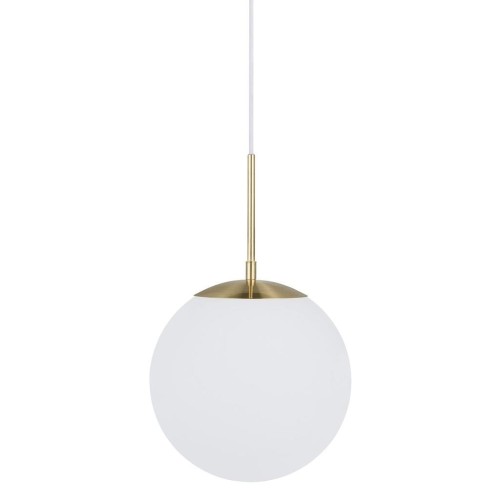 Lampa sufitowa Grant 25 w kolorze mosiądzu z białą szklaną kulą NORDLUX