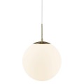 Lampa wisząca kula Grant 35 w kolorze mosiądzu z białą szklaną kulą NORDLUX