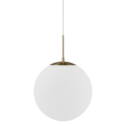 Lampa sufitowa Grant 35 w kolorze mosiądzu z białą szklaną kulą NORDLUX
