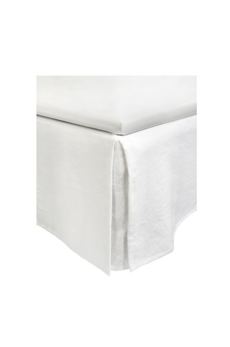 Biały lambrekin łóżkowy Weeknight 90x220x42 z lnu i baweły HIMLA