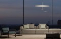 Duża płaska lampa sufitowa wisząca Dot 600 mosiądz Led ze ściemniaczem LUMINA