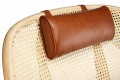Rattanowy fotel Nomad Natural skórzany zagłówek Cognac NORR11