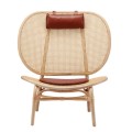 Fotel rattanowy, Nomad Natural skóra Cognac - NORR11