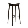 Designerski wysoki hoker stołek barowy drewniany NY11 75 drewno dębowe Dark Smoked NORR11