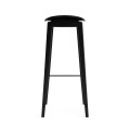 Czarny drewniany dębowy hoker stołek barowy NY11 75 drewno dębowe Black NORR11