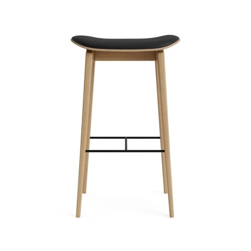 Hoker tapicerowany NY11 65, dąb Natural skóra Ultra Black - NORR11