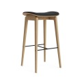 Hoker stołek barowy NY11 65, dąb Natural skóra Ultra Black - NORR11