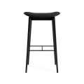 Stołek barowy NY11 65, dąb czarny Black skóra Ultra Black - NORR11