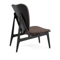 Fotel drewniany tapicerowany Elephant Lounge, Black Dunes Dark Brown skóra - NORR11