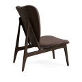 Fotel drewniany tapicerowany Elephant Lounge, Dark Smoked Dunes Dark Brown skóra - NORR11