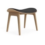 Podnóżek z tapicerowanym siedziskiem Elephant Lounge - drewno dębowe Nature skóra Anthrazite NORR11