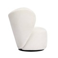 Nowoczesny mały fotel obrotowy Little Big szary tkanina Barnum Boucle NORR11 natural home decor