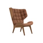 Fotel tapicerowany Mammoth, dąb Light Smoked skóra Rust - NORR11