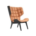 Fotel tapicerowany Mammoth, dąb czarny Black skóra Cognac - NORR11